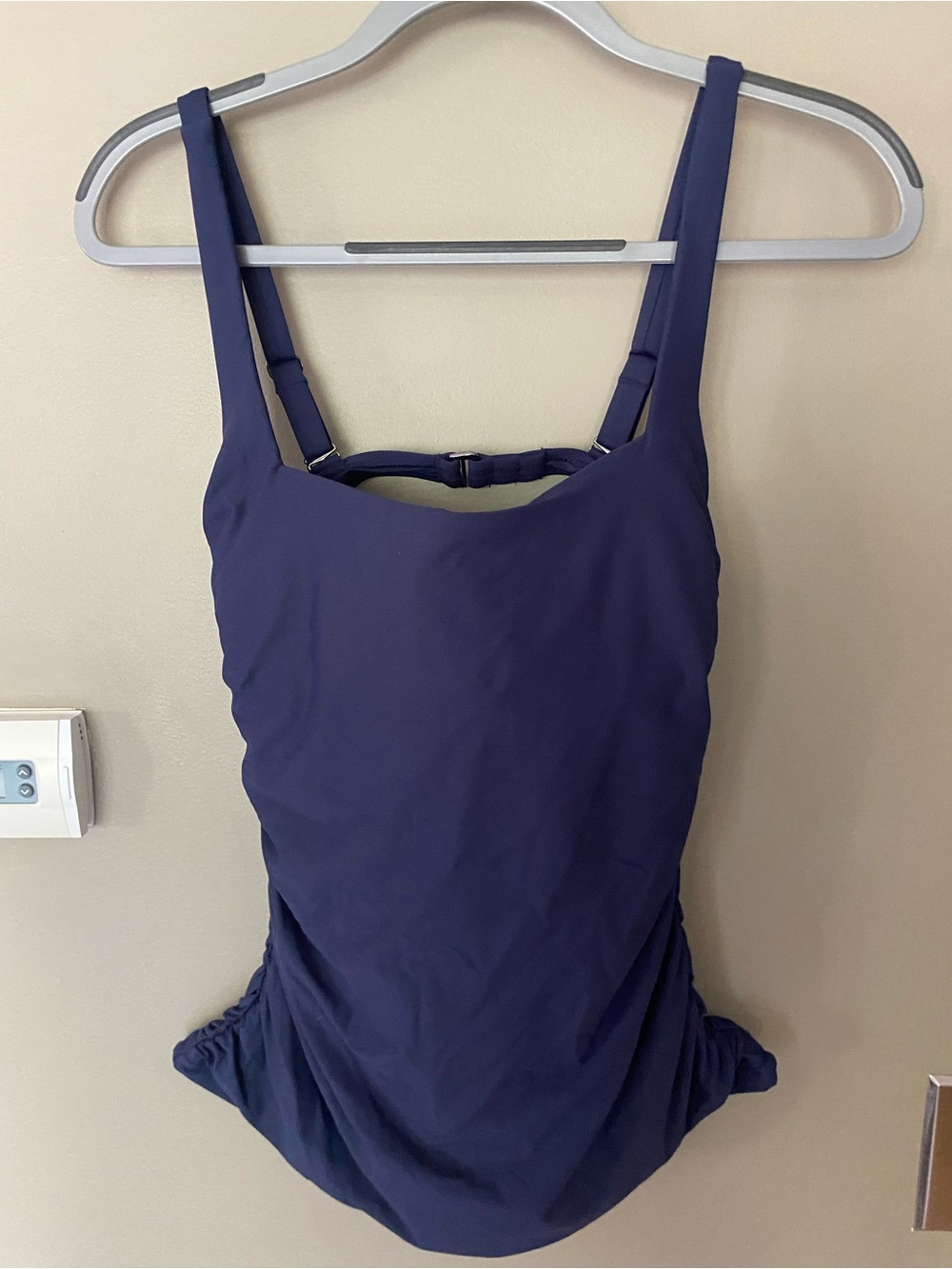 NWT ATHLETA Navy Blue Square Neck Bra Cup Tankini Swim Top Size 36 B/C - Picture 3 of 8